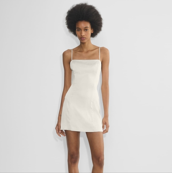Aritzia Sunday Best Satin Mini Dress White - Picture 2 of 7